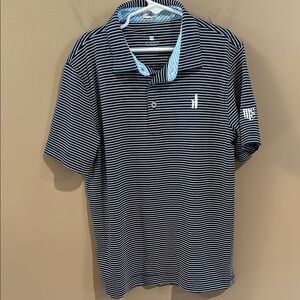 Johnnie-O hangin out striped polo